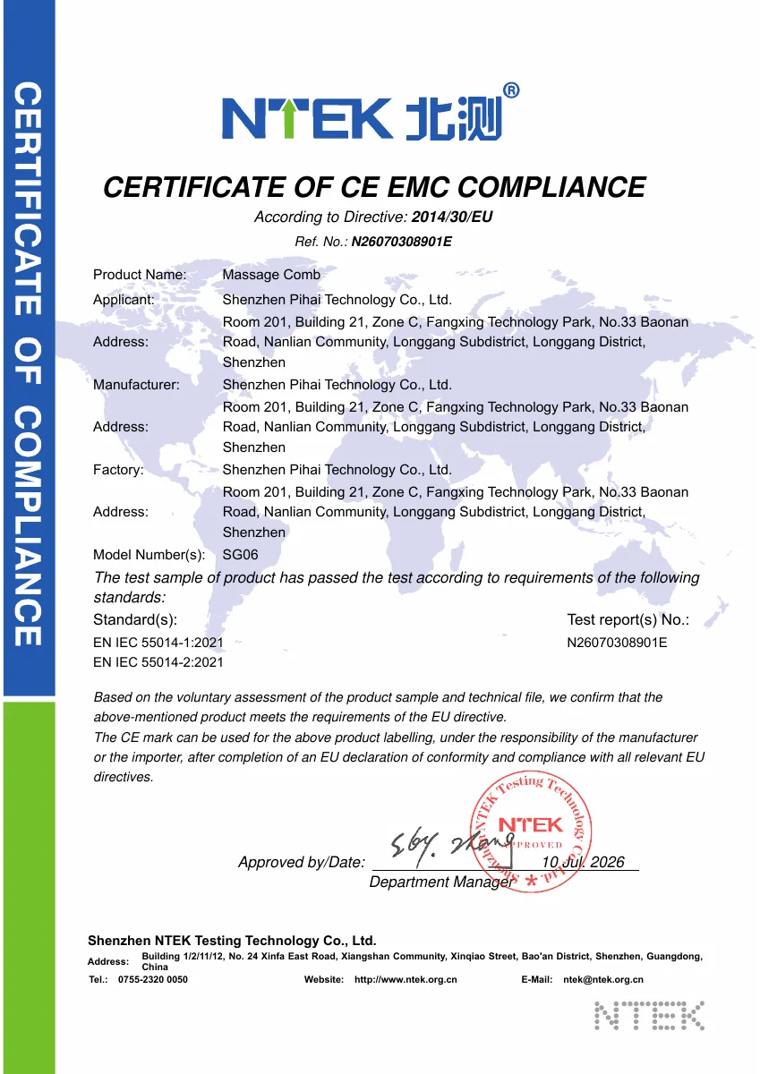 NTEK EMC compliance certificate for model SG06