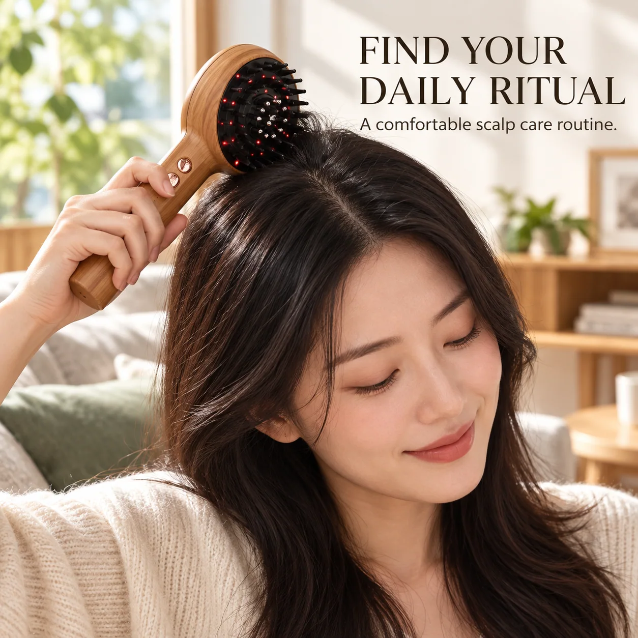 Close-up of Light Therapy Massage Comb