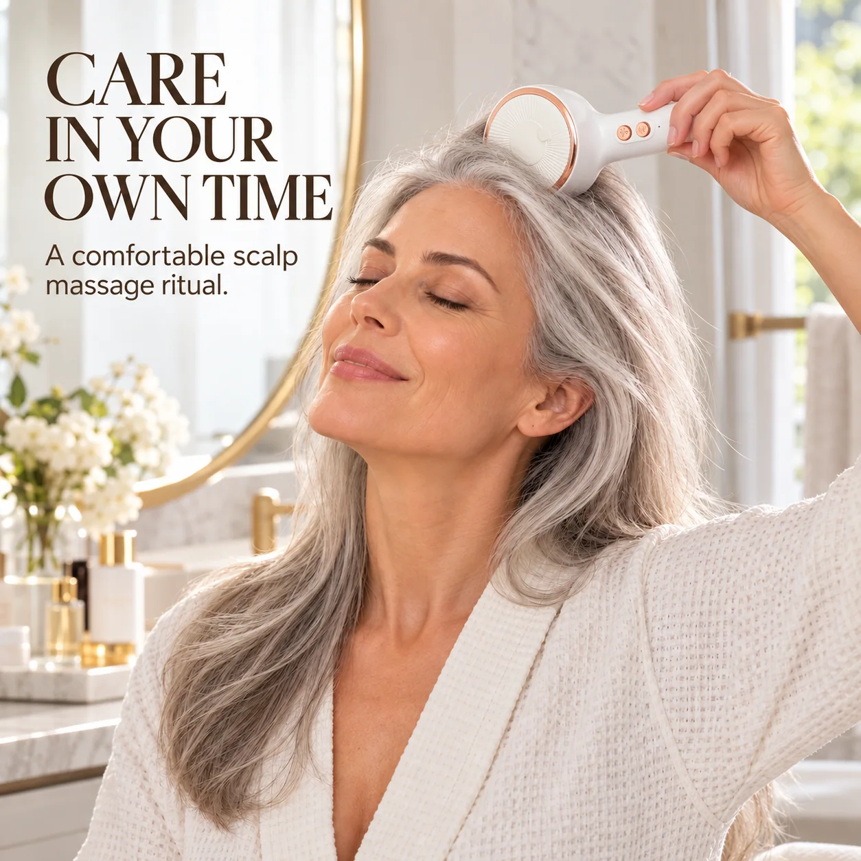 Close-up of Vibration Scalp Massage Comb